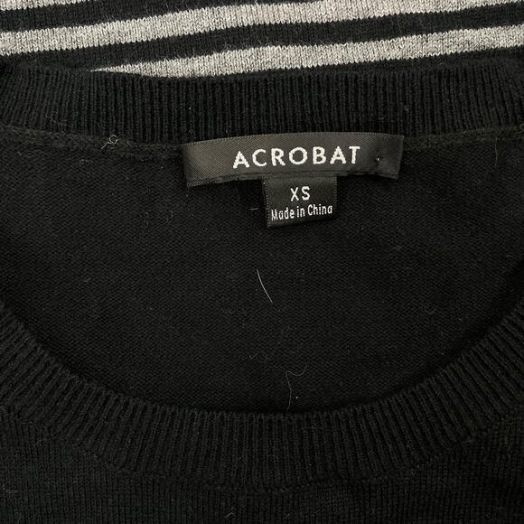 Acrobat Cashmere Blend Sweater Cold Shoulder Striped Size XS - Picture 8 of 8